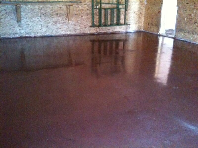 Plancher de garage en béton estampé