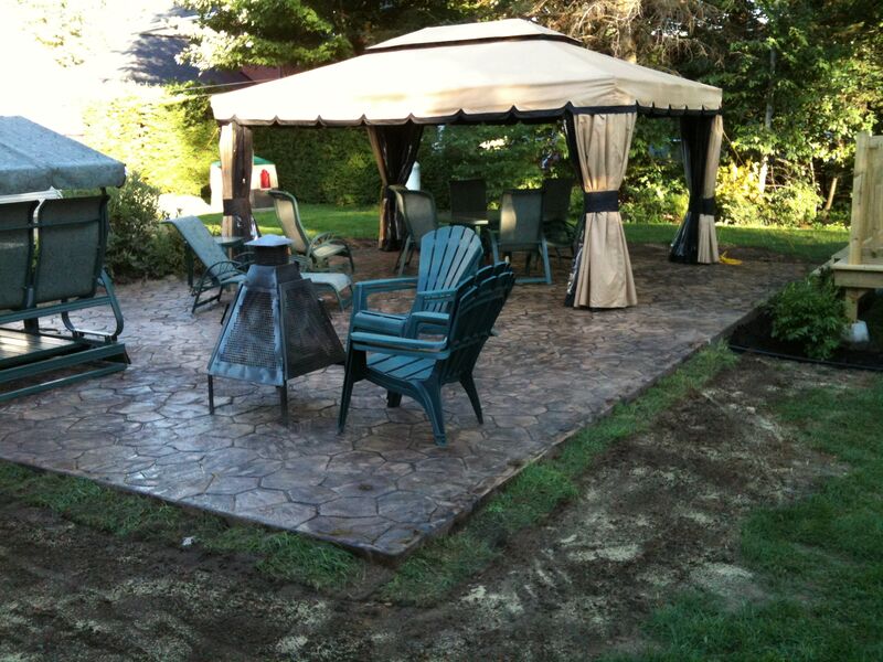 Patio en béton estampé